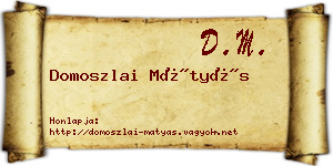 Domoszlai Mátyás névjegykártya