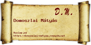 Domoszlai Mátyás névjegykártya
