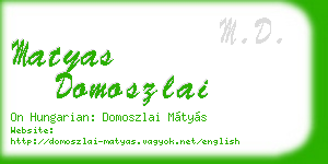 matyas domoszlai business card